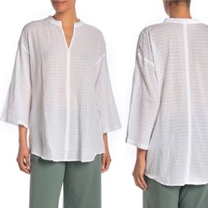 Eileen Fisher WHITE ORGANIC TUNIC SZ. XL
